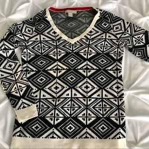 v-neck long sleeve sweater